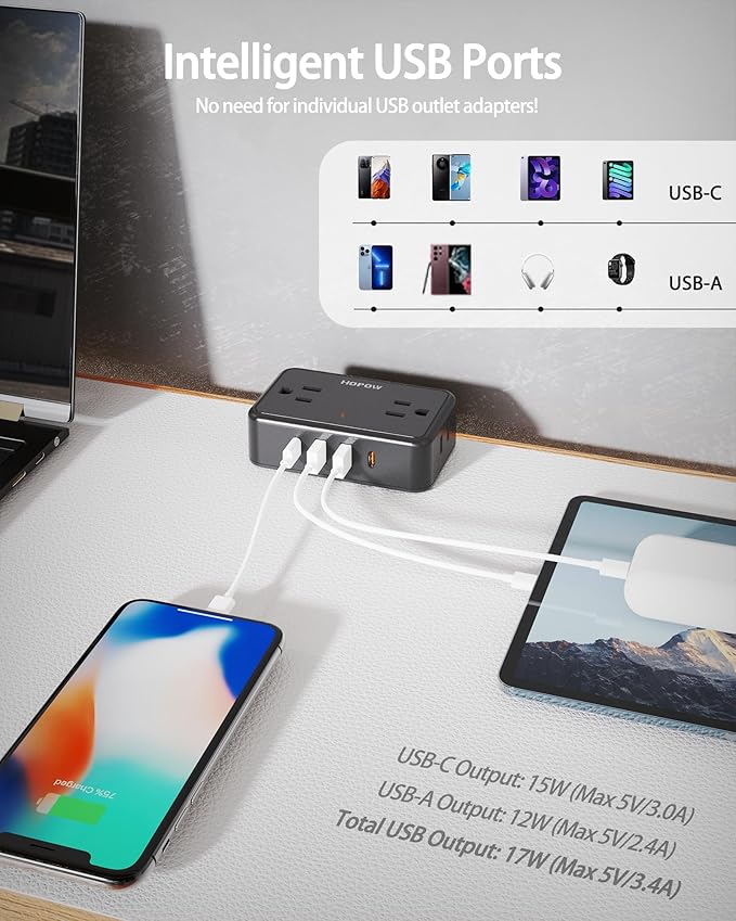 Dual Layer Desk Clamp Power Strip, Desktop Edge Mount Charging Station with 13 Outlets 4 USB Ports (2 USB C), Under Desk Surge Protector(1700 Joules), 10 Ft Extension Cord for Office Home