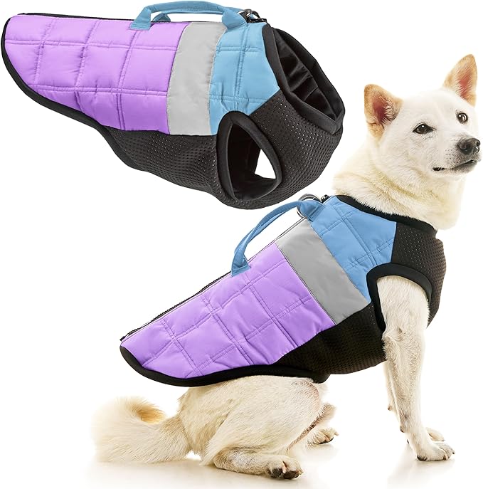 Gooby Bomber Vest Lift Dog Harness - Purple, Large