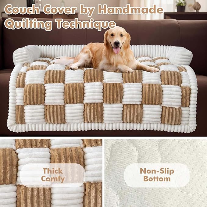 Dog Couch Cover Protector, Pet Couch Covers for Sofa, Washable Pet Bed Couch Cover, Pet Friendly Sofa Cover for Large Dogs, Furniture Protector Pet Sofa Mat for Dogs and Cats, with Anti-Slip Bottom