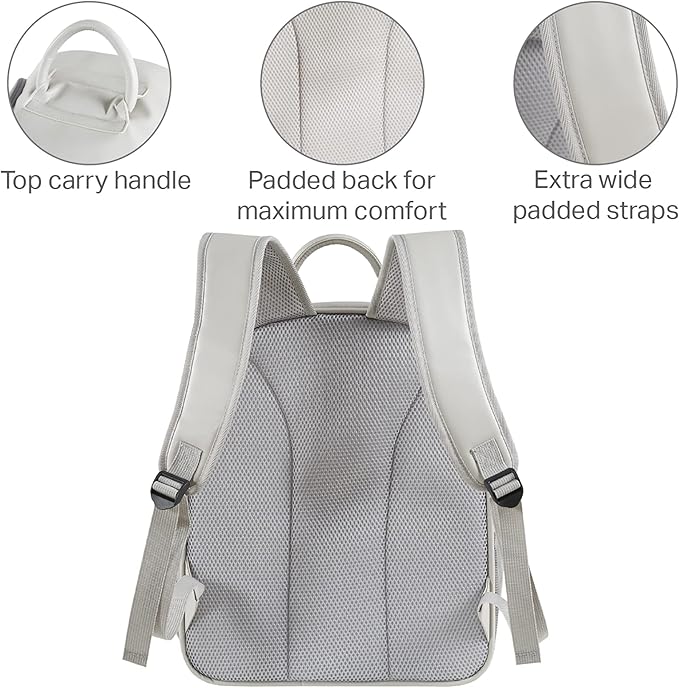 Friends Forever Cat Backpack, Dog Carrier for Small Dogs Travel Bag with Padded Straps, Removable Sherpa Mat, Fully Ventilated, Front Viewing Window, Grey