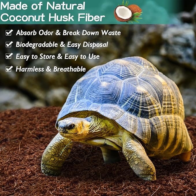 Halatool 2Pack Organic Coconut Fiber Substrate for Reptiles Premium Leopard Gecko Substrate Coco Husk Terrarium Bedding for Tortoise Habitat Snake Lizard Hermit Crab Tarantula Enclosure Worm Bin Frog