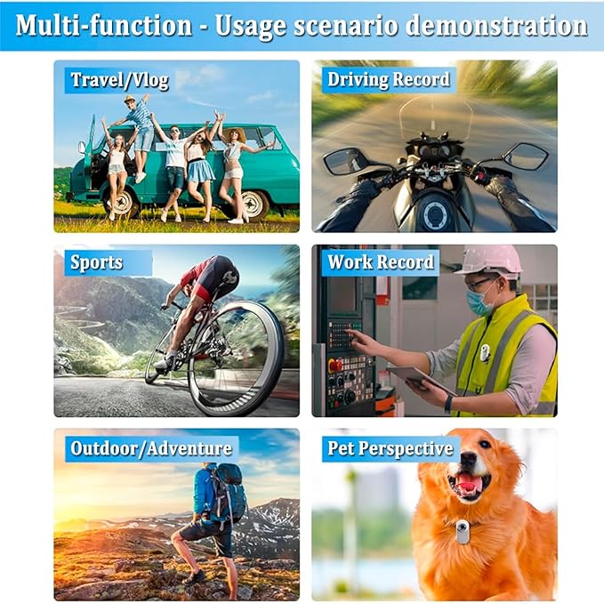 Dog Camera 2.0 Waterproof 1080p Pet Action Camera,Cat Cameras Collar Real Time Feed,Wireless Mini Sport Cam,with 32g Card (Black)