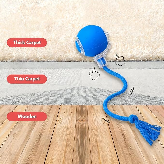 FUNNYDUCK Speed 2.0 Tail Interactive Cat Toys for Indoor Cats – Smart Motion-Activated Rolling Ball with Tail, Chirping Sounds, and USB Rechargeable Design for Enrichment & Exercise