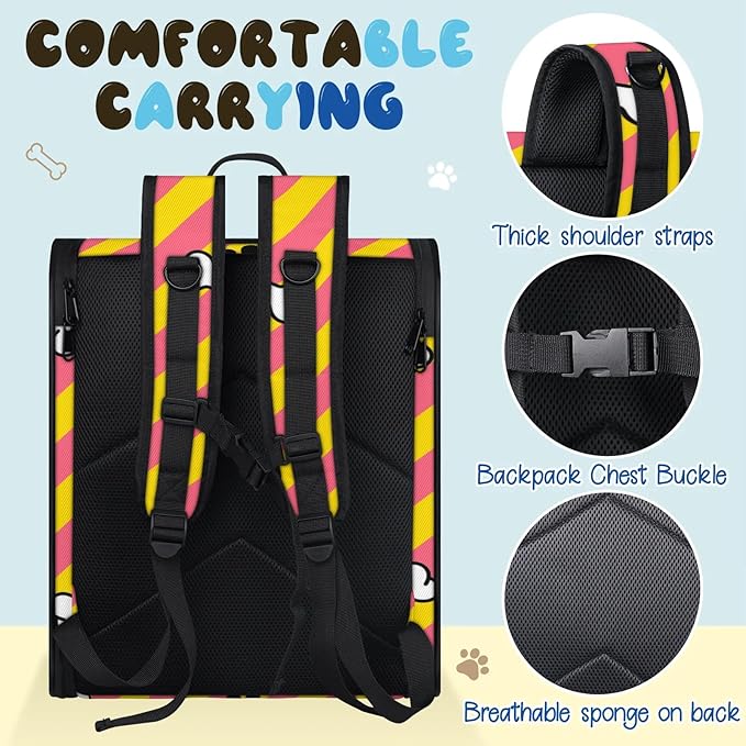 Cat Backpack Carrier-Customizable, Breathable Pet Carrier Backpack for Outdoor Travel/Vet Visits/Daily Use, Adjustable & Secure Design for Small Dogs and Cats Style11