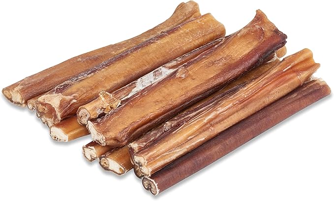 BRUTUS & BARNABY 12 Cow Ears + 12 Bully Sticks, All Natural Protein Dog Treats