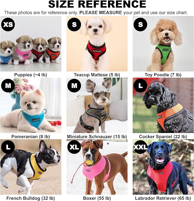 Puppia Soft Dog Harness No Choke Over-The-Head Triple Layered Breathable Mesh Adjustable Chest Belt and Quick-Release Buckle, Orange, X-Small