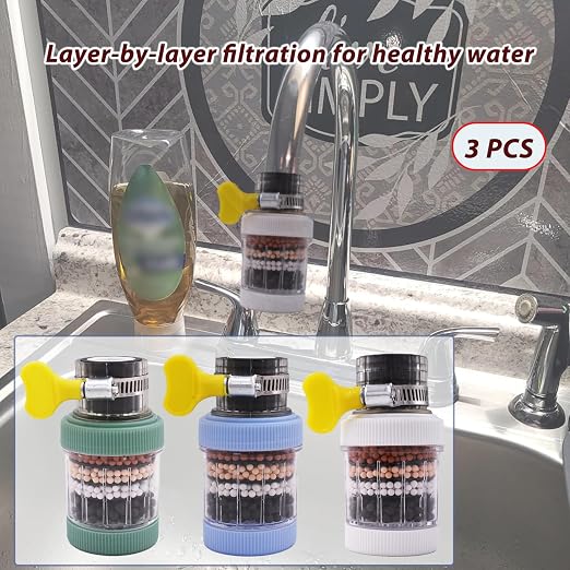 3 Pack Faucet Mount Filters, Faucet Water Filter