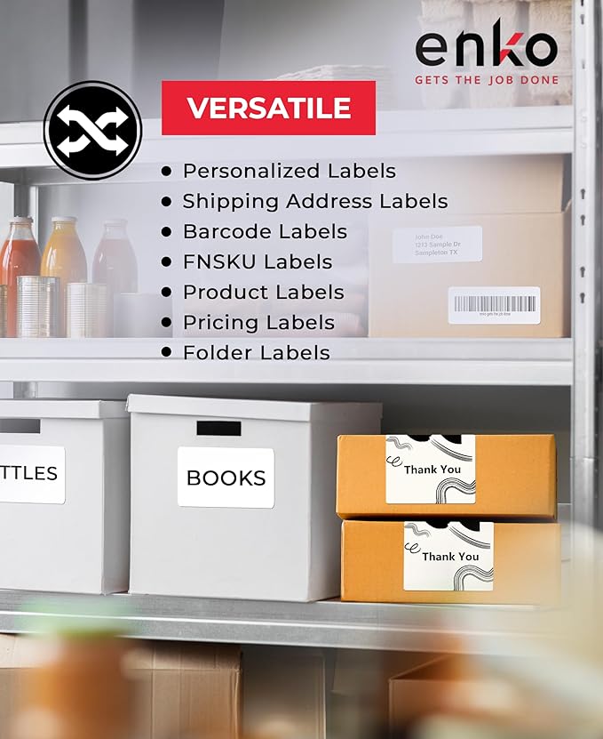 enKo - Compatible DK-2205 Continuous Adhesive Thermal Labels (2.4 Inch x 100 Feet) Compatible Labels for Brother Label Printer QL-820NWB QL-800 QL-810W - [12 Rolls, No Cartridge Frames]