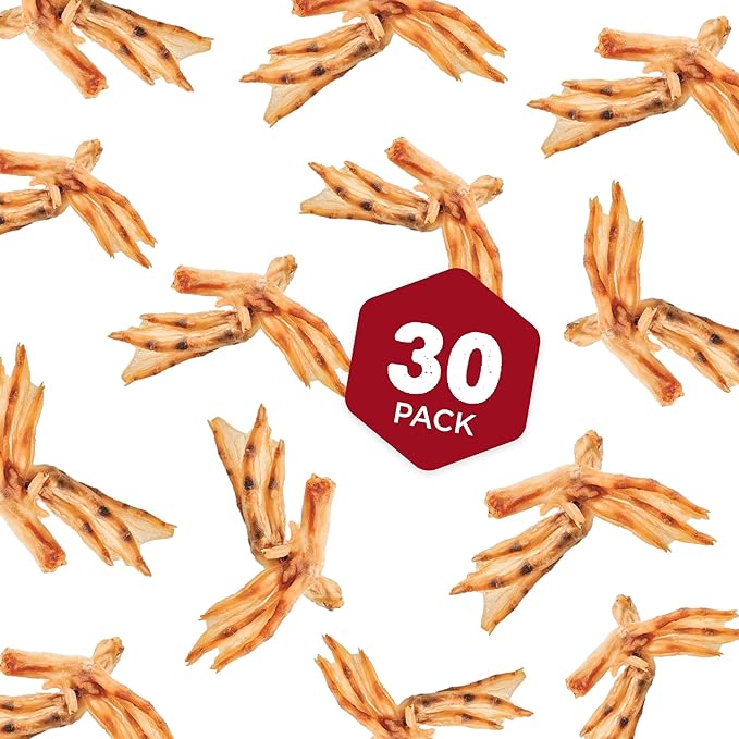 Best Bully Sticks Duck Feet - 30 Count (Pack of 1) - All-Natural, Single-Ingredient, Easily Digestible, Supports Hips and Joints - Safe Alternative to Chicken Feet Dog Treats