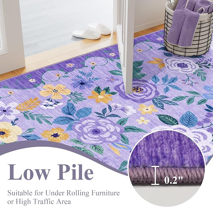 DUKINO 3x5 Area Rug, Floral Rugs