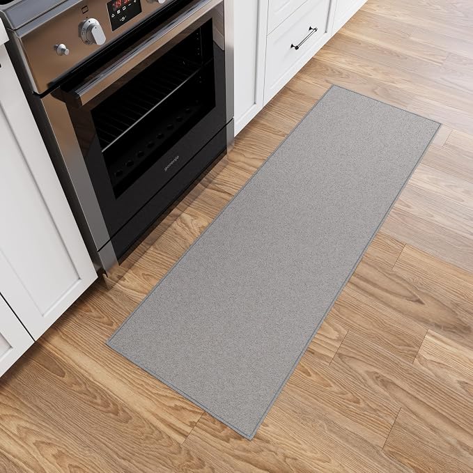 Ottomanson Hallway Runner Rug 1'10" x 6' Non Slip Solid Area Rugs Easy to Clean