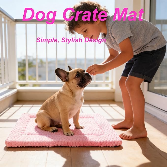 Dog Bed Mat - Soft Crate Pad for Kennel, Durable Pet Bed for Small Dogs & Cats - Comfort Support for Pet Crate, Cage, House