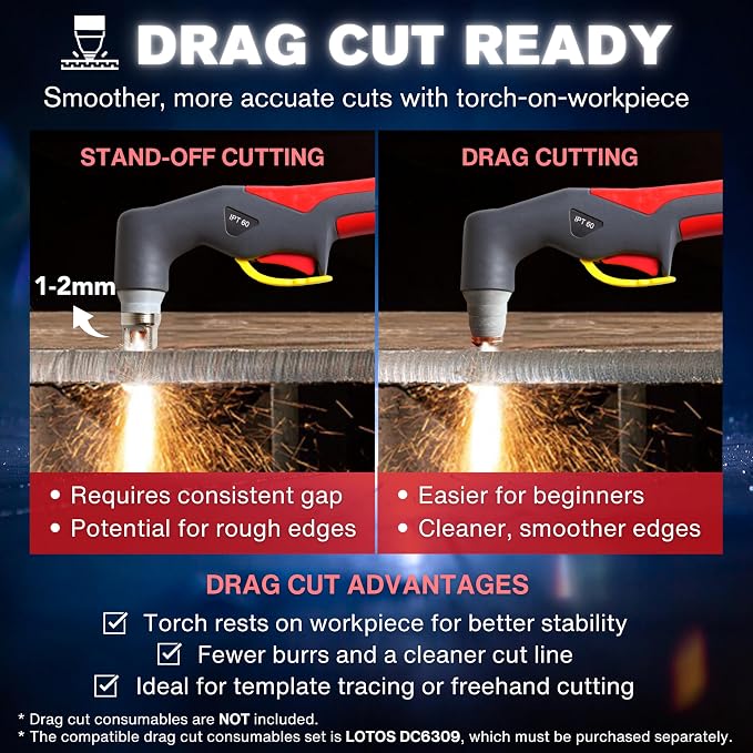 LTP6300D | 63A Non-Touch Pilot Arc Plasma Cutter, Drag-Cut Enabled, Non-HF