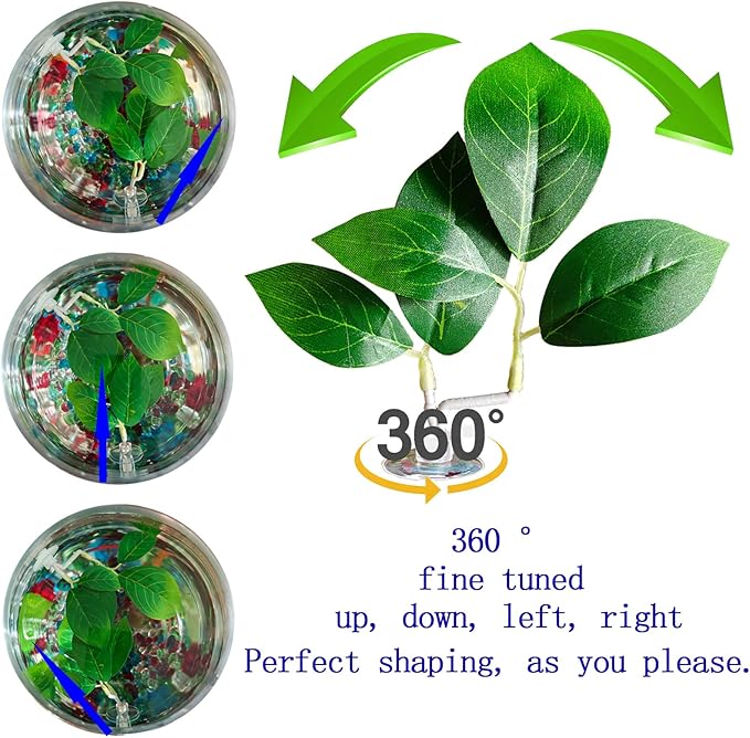 Fish Leaf Pad Fish Tank Accessories Aquarium Décor Simulating 3 pcs Adjustable Plastic Plants Betta Natural Habitat Playing Spawn Breed Rest Bed with Suction Cup Multi Leaf Design (3)
