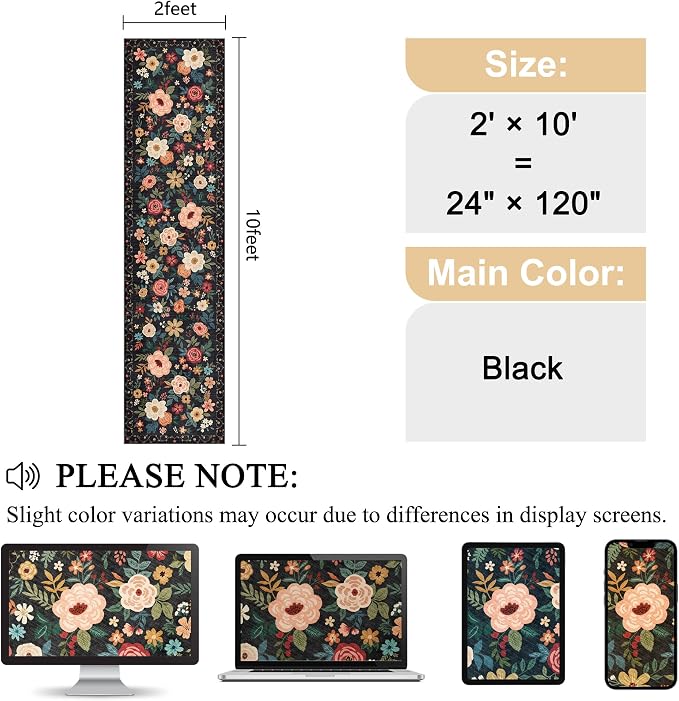 DUKINO Runner Rug, 2x10 Kitchen Runner Rug