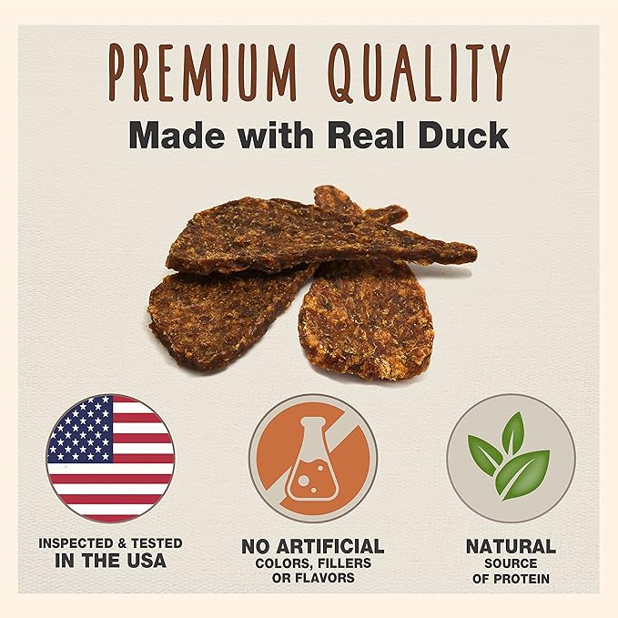 Cadet 2 Pack Gourmet Duck Dog Treats Variety Pack – Turducken Jerky & Duck Jerky – 2 x 14 oz – Healthy, High-Protein Snacks for Dogs