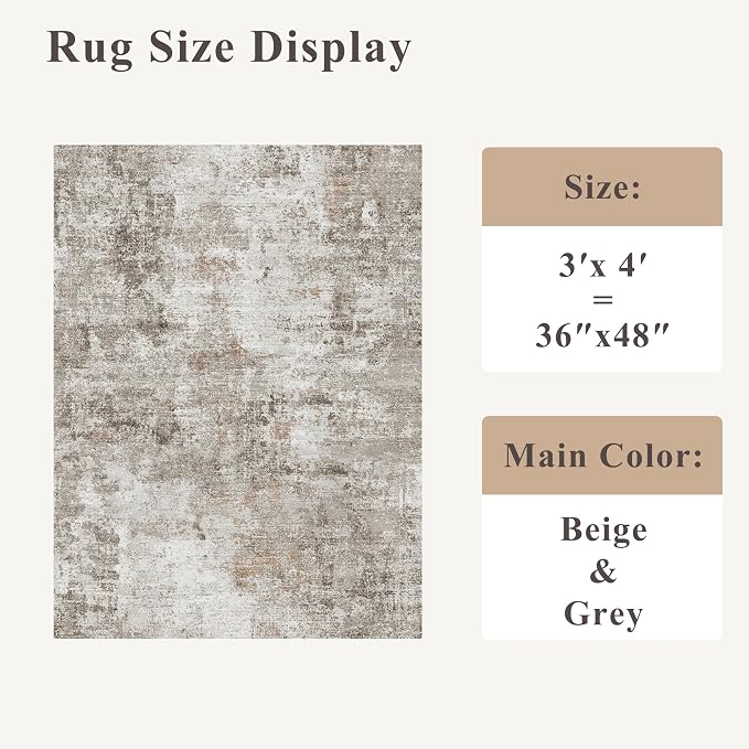 3x4 Washable Entryway Area Rug