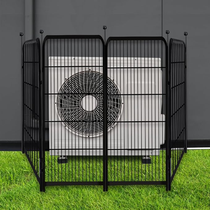 Garden Fencing 36 Inch High, 4 Panels Total 8.9 Ft(L) Dog Fence Outdoor for Yard, 4 One-Sided Plate, No Door, Anti Dig Fence Barrier, Dog Pen, Rabbit Fences, Garden Fences and Borders