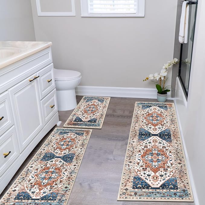 HEBE Boho Kitchen Rug Sets 3 Piece