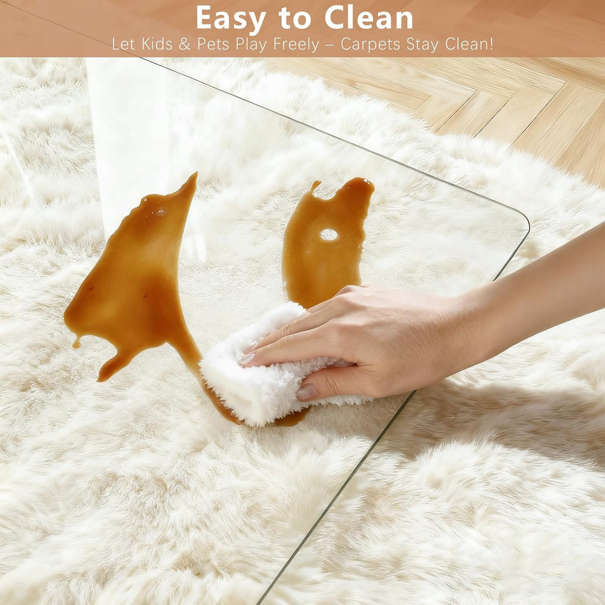 42" x 48" Tempered Glass Chair Mat for Carpet & Hard Floors