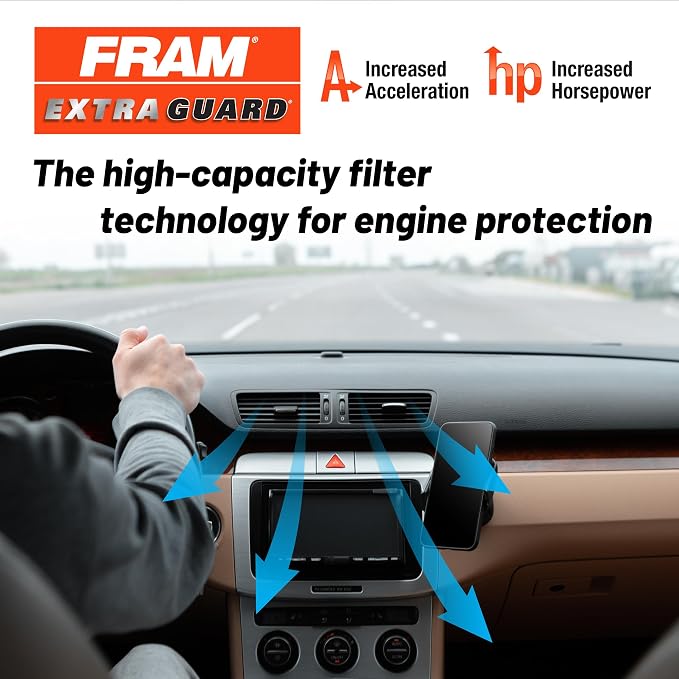 FRAM Extra Guard Rectangular Panel Engine Air Filter Replacement, Easy Install