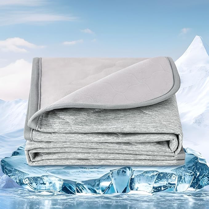Premium Dog Cooling Blanket,Ultra-Soft&Lightweight Reversible Throw for Dogs,Washable Pet Throw Blanket with Q-MAX>0.4 for Summer,Couch Protector&Dog Bed Cover&Reusable&Built-in Strap "30x40"