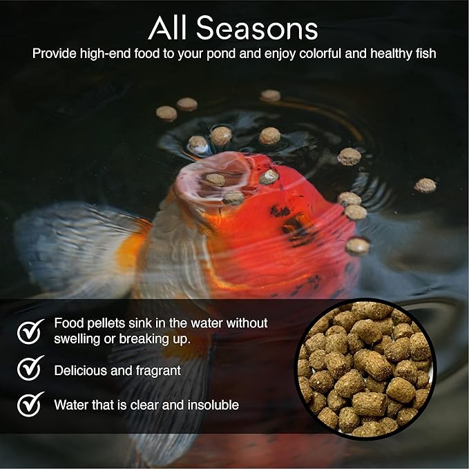 Big Kahuna Koi Fish Food for Ponds 45lbs - Koi Food for Pond Fish Food Pellets – 3/16-1/4 Floating Pond Pellet