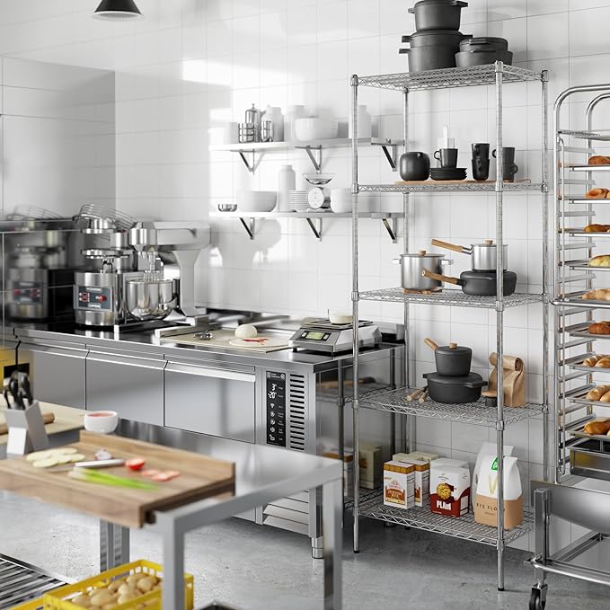 18" Deep x 30" Wide x 86" Height Wire Shelving Kit | 5-Tier | NSF Commercial Storage Rack Unit