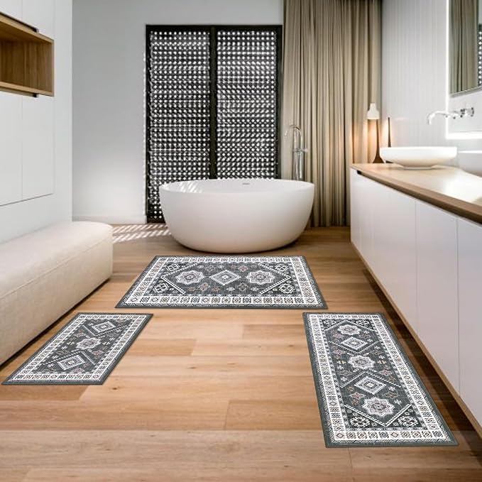 HEBE Boho Kitchen Rug Sets 3 Piece