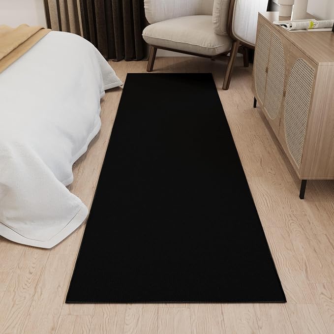 Ottomanson Hallway Runner Rug 2'7" x 12' Non Slip Solid Area Rugs Easy to Clean