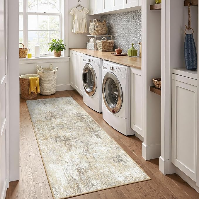RELEANY Washable Area Rugs 2'x10' Non-Slip Modern Abstract Soft
