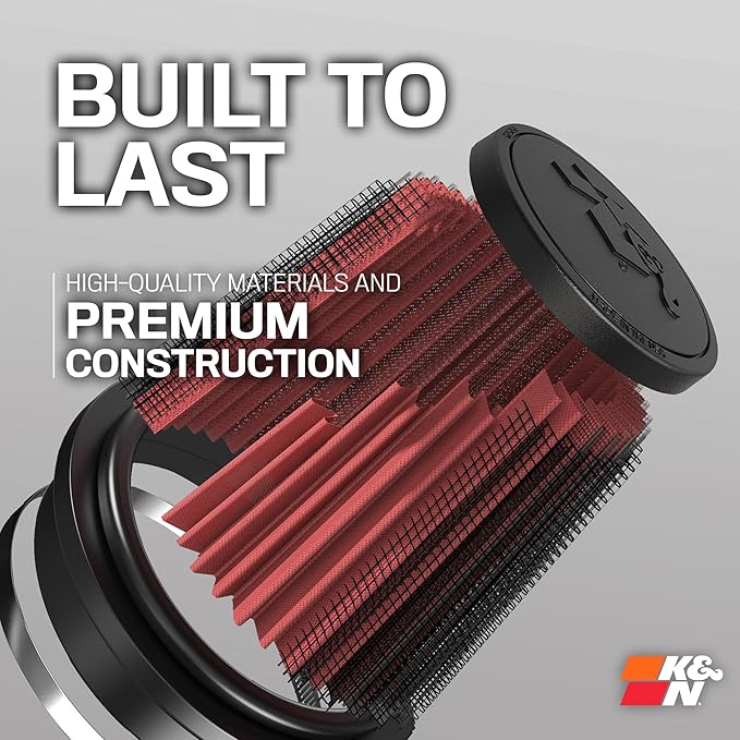 K&N High-Flow Original Lifetime Universal Clamp-On Air Filter: High Performance
