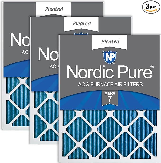 Nordic Pure 14x30x1 Pleated MERV 7 Air Filters 3 Pack