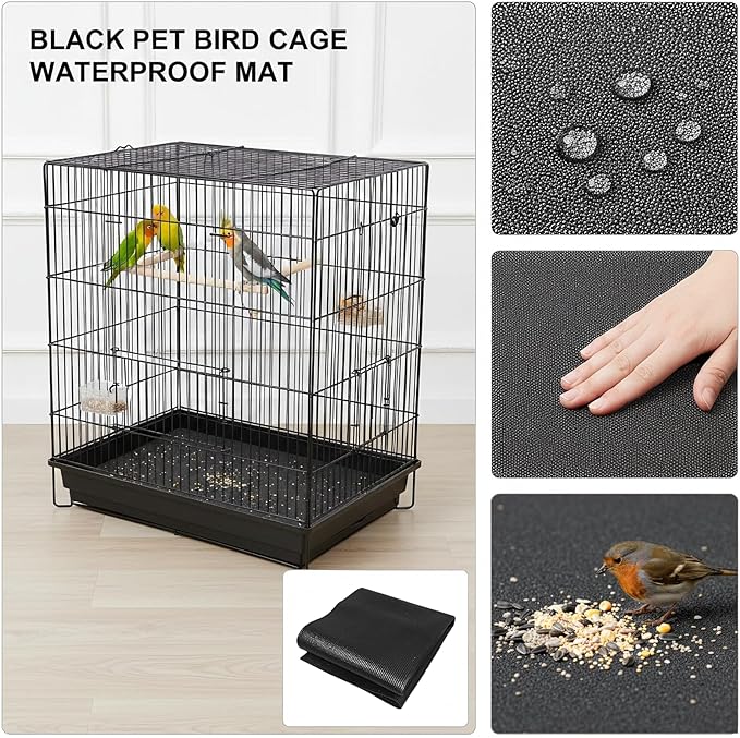 Under Pet Cage Mat for Bird Cages, Dog Kennels, Reptile Aquariums, Dog Kennels, Water-Resistant Pad for Hard Floors and Surfaces (X-Large)