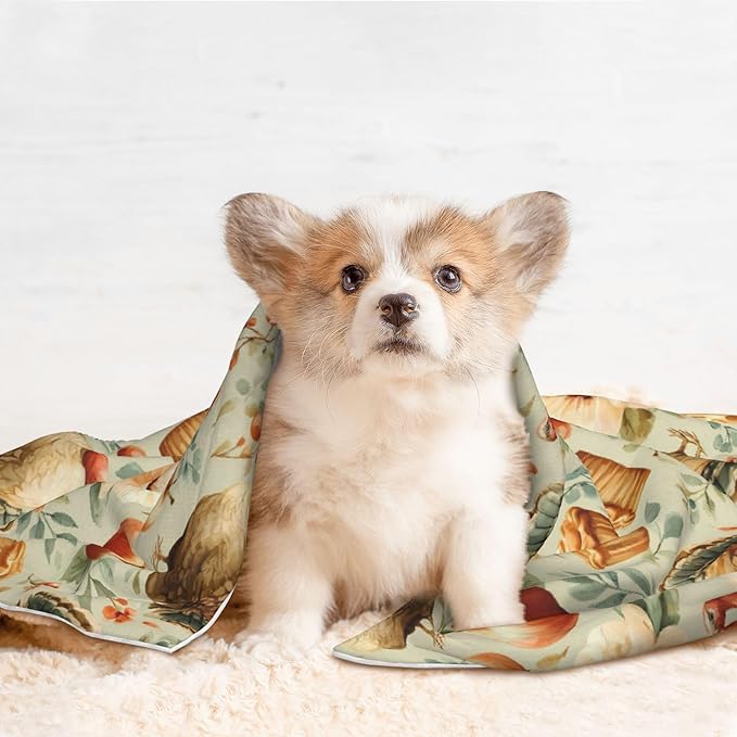 Waterproof Dog Blanket Soft Pet Blanket for Puppy Cat, Fleece Cat Throw Blankets for Furniture Bed Couch Sofa Reversible - Turkey and Thanksgiving 2