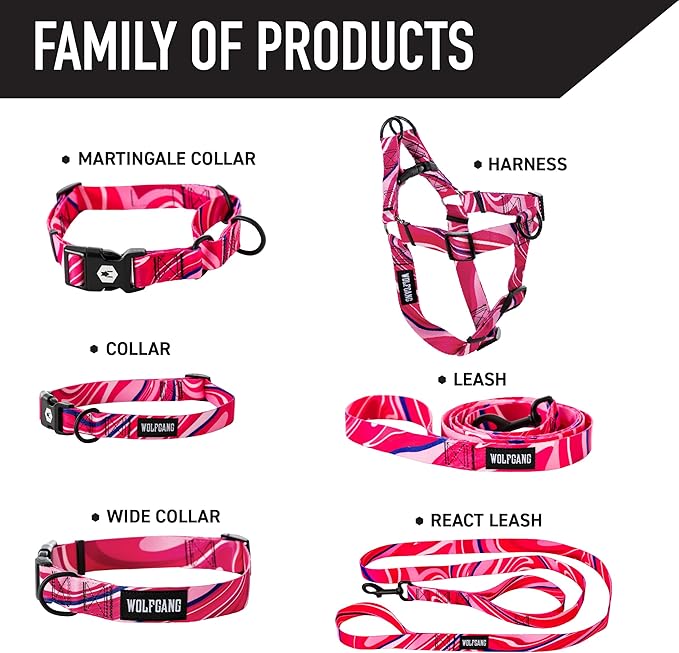 Wolfgang Heavy Duty Adjustable Dog Harness, Pull-Tested for Walking & Training, MarbleSwirl Print, Medium