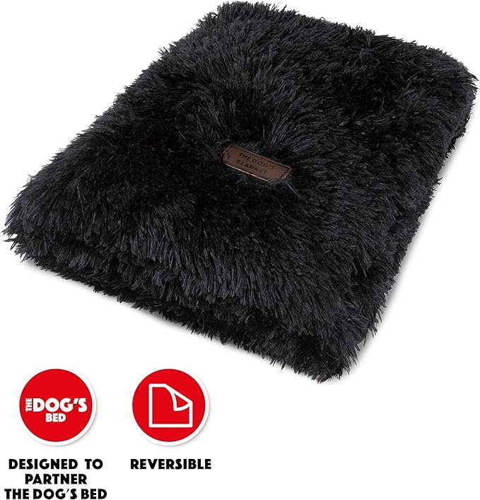 The Dog’s Blanket – Faux Fur Dog Blanket, Black, XL, 38x54