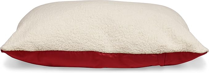 Soft Plush Personalized Pet Pillow Dog Bed Custom Embroidered - Removable Pet Bed Cover - Large Red
