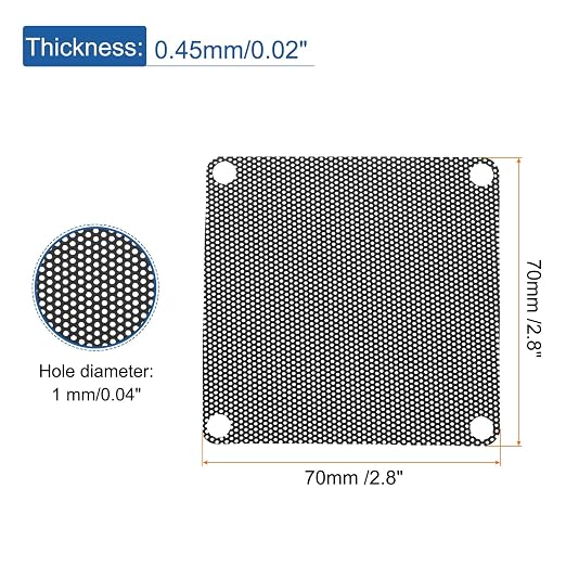 MECCANIXITY 20PCS PC Dust Filter, 70mmx70mm PVC Computer Case Cooler Dustproof