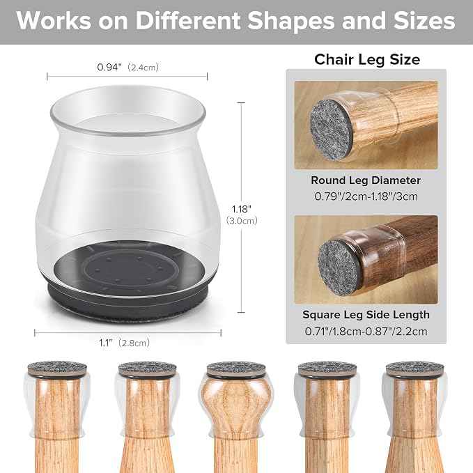 24PCS Upgraded Silicone Chair Leg Floor Protectors