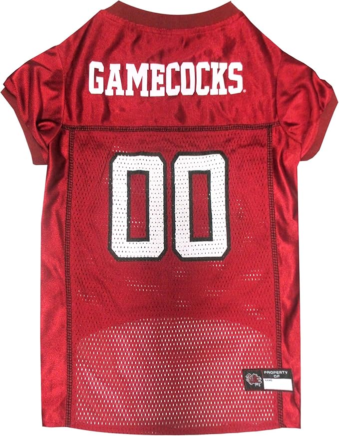 Pets First NCAA College South Carolina Gamecocks Mesh Jersey for DOGS & CATS, XX-Large. Licensed Dog Jersey with your Favorite Football/Basketball College Team