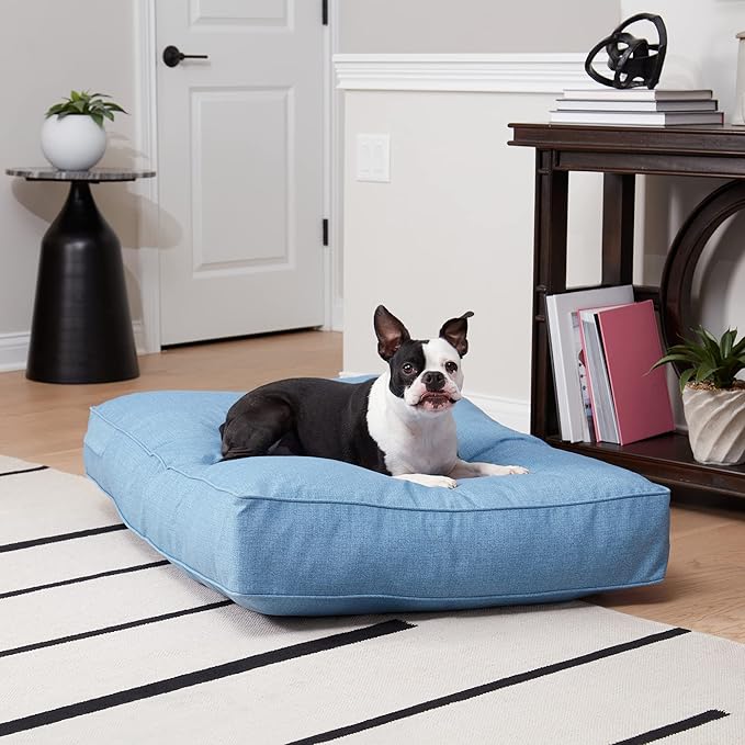 Charlie Rectangle Indoor/Outdoor Pillow Style Dog Bed, Denim, Medium (30" x 42")