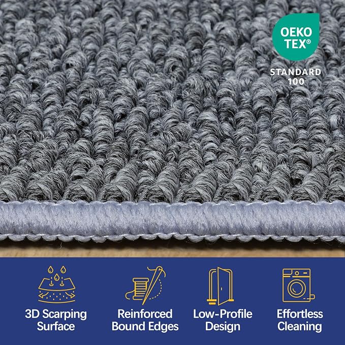 Dirt Trapping Door Mat 32x48, 3D Scarping Surface Doormat