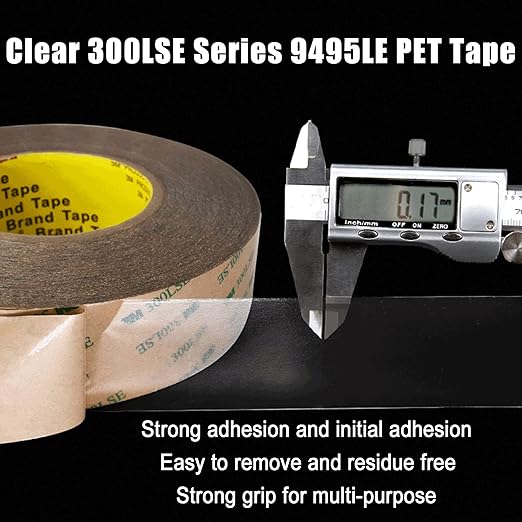 300LSE Double Side Tape Heavy Duty 36ft, Clear Mounting Tape Removable for Scrapbook,Transparent Sticky Tape Picture Hanging Strips, Adhesive Tape for LED Poster Art Craft