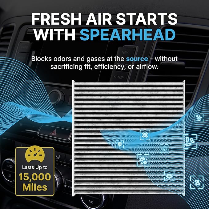 Spearhead Odor Defense Breathe Easy AC & Heater Cabin Filter | Fits Various