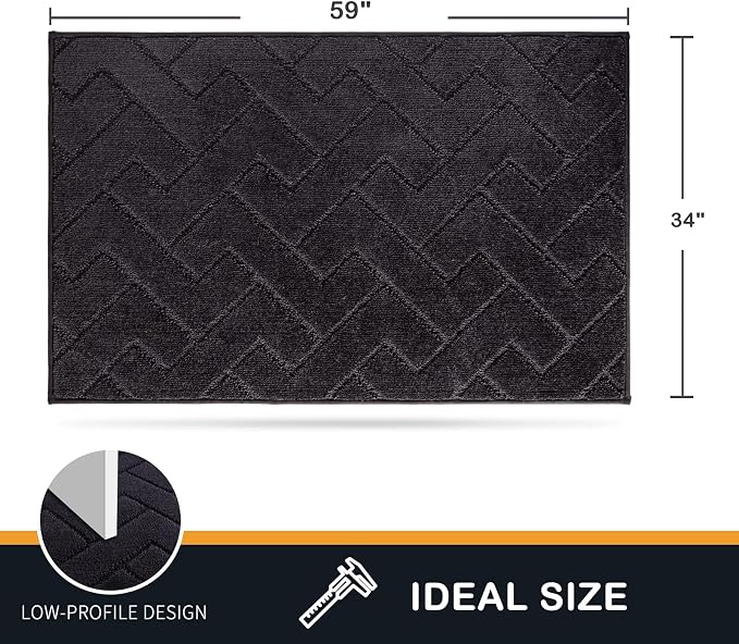 PURRUGS Dirt Trapping Door Mat 34" x 59", Non-Slip Machine Washable Entry Rug