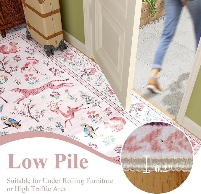 DUKINO 2.6x8 Rug for Hallway, Washable Kitchen Runner Rug