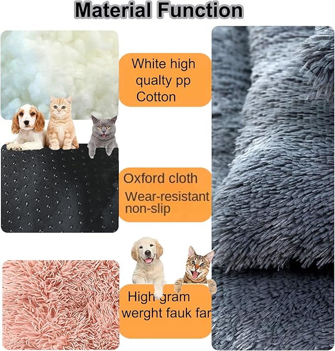 Dog Crate Mat, Dog Bed for Large Dogs, Comfy Fluffy Kennel Pad Anti-Slip for Dog beds & Furniture, Quilted Dog Bed for Pets for Medium/Small Dogs Cats (Color : Pink 2, Size : 16.9x11)