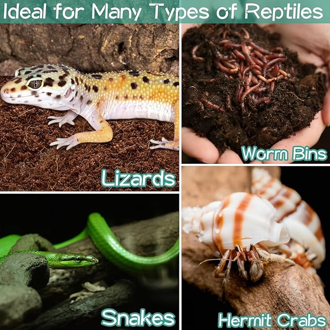 Halatool 2Pack Organic Coconut Fiber Substrate for Reptiles Premium Leopard Gecko Substrate Coco Husk Terrarium Bedding for Tortoise Habitat Snake Lizard Hermit Crab Tarantula Enclosure Worm Bin Frog
