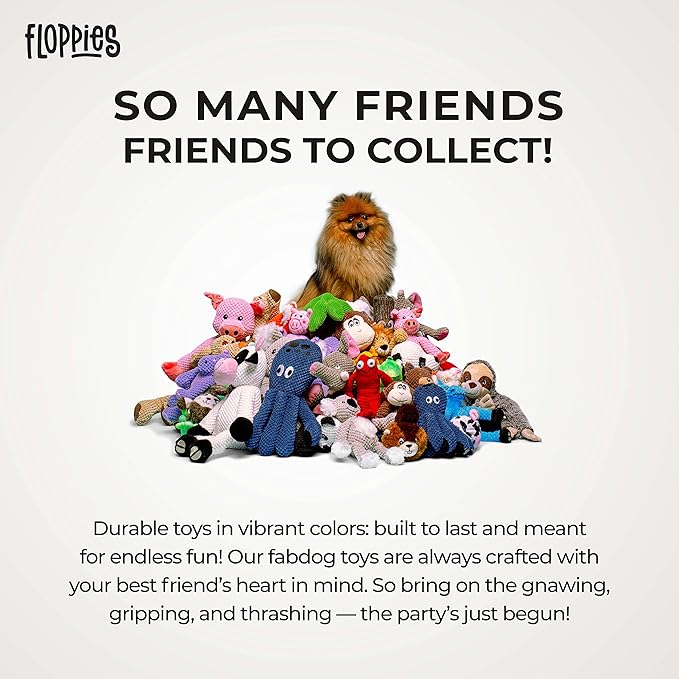 fabdog Floppies Plush Dog Toys - Cute Holiday-Themed Squeaky Dog Toy - Best Squeak Toy for All Breeds | Ideal Large Frankenstein